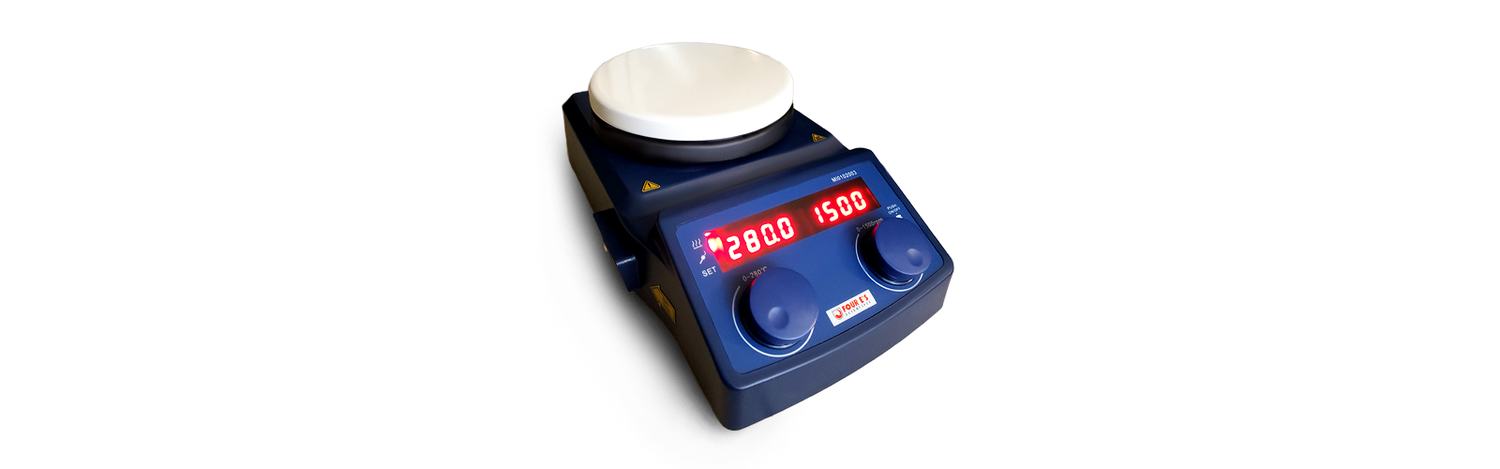 Blue LED Digital Magnetic Hotplate Stirrer Angled View