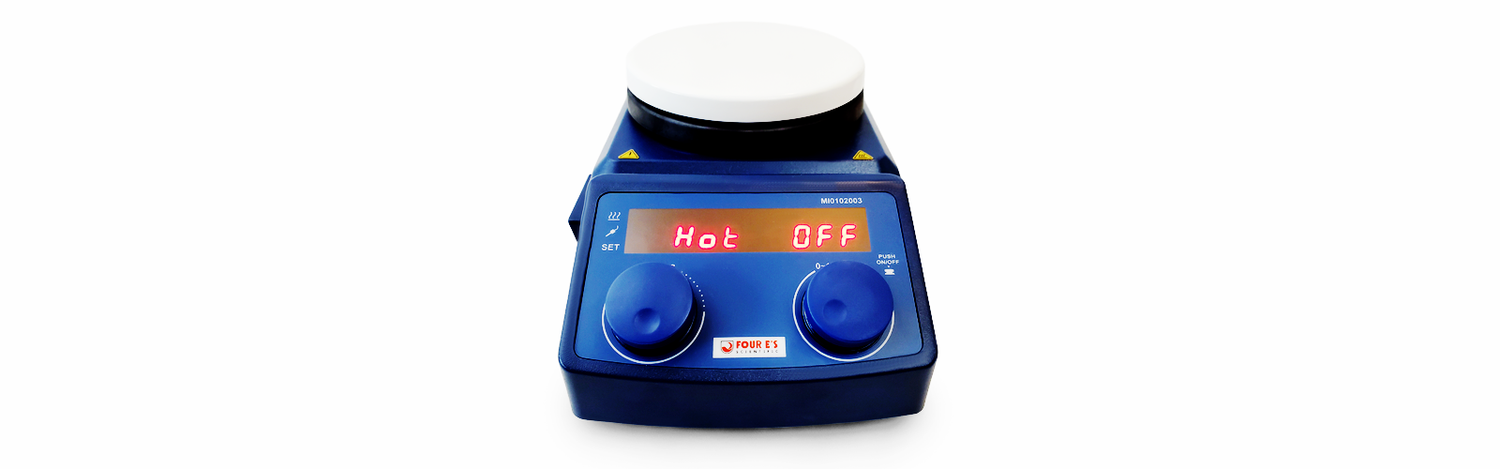 Blue LED Digital Magnetic Hotplate Stirrer Hot Warning