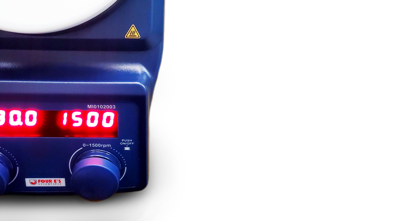 Blue LED Digital Magnetic Hotplate Stirrer LED Lights Close-up Shot