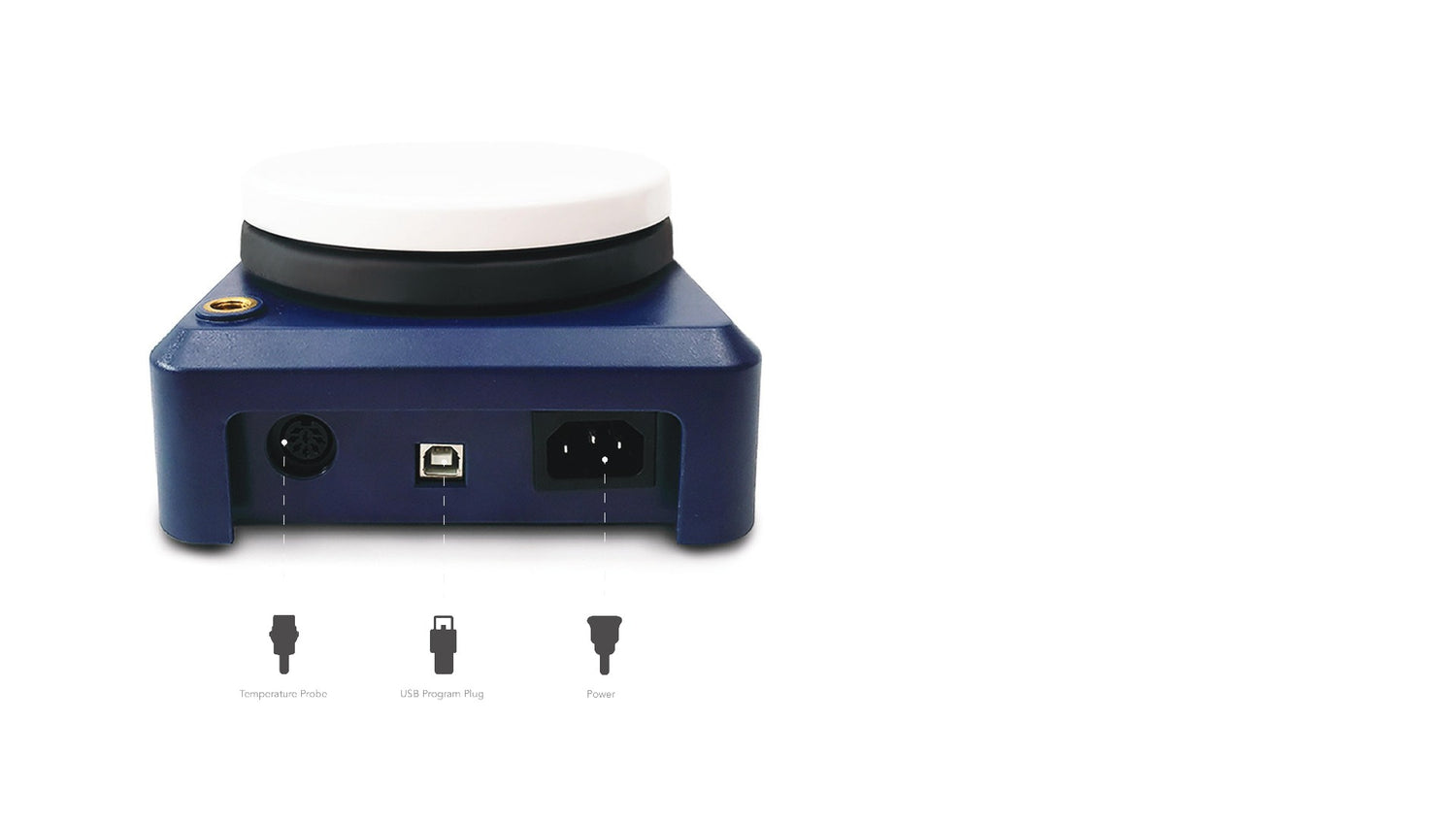Blue LED Digital Magnetic Hotplate Stirrer Connection Ports