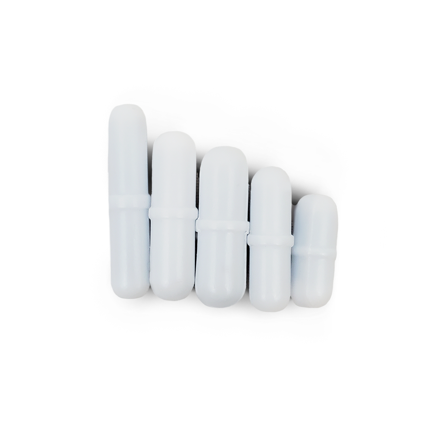 Magnetic Teflon Coated Stir Spin Bar Set - Multi Size 5 Piece in a Row