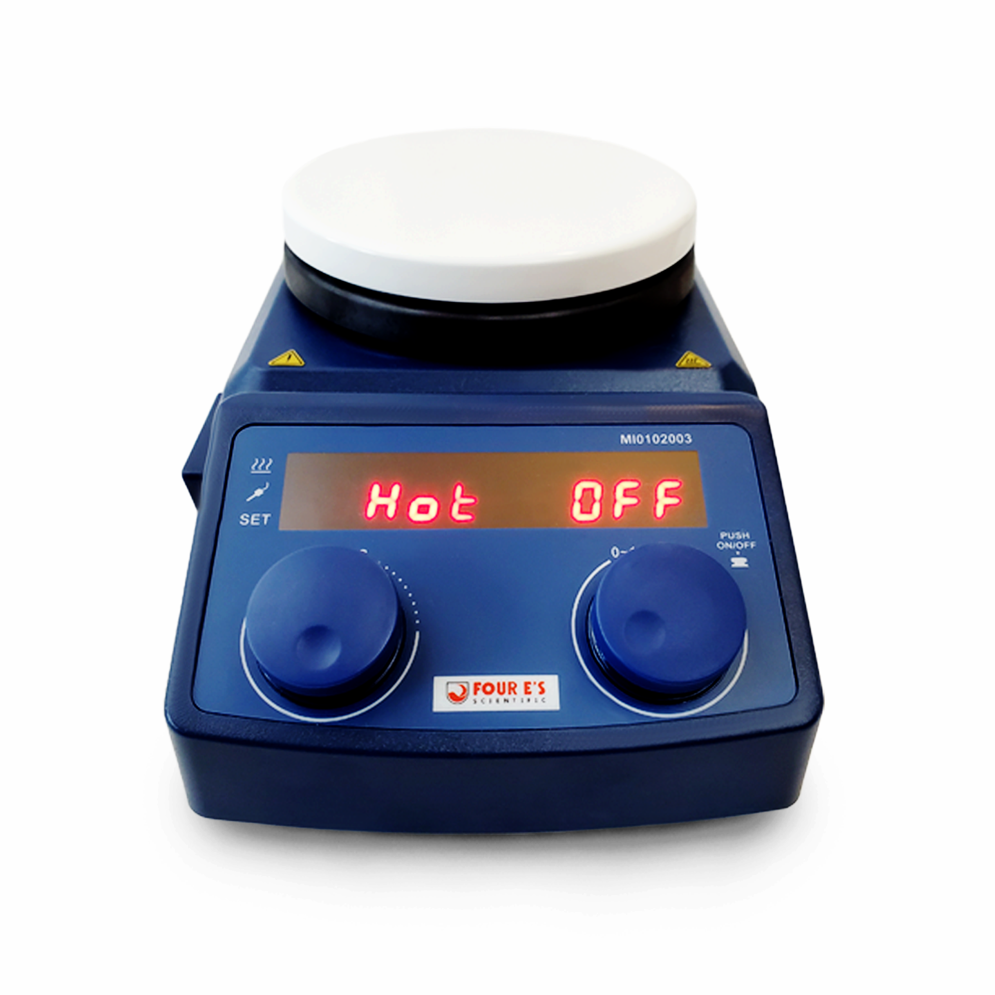 Blue LED Digital Magnetic Hotplate Stirrer Hot Warning Sign
